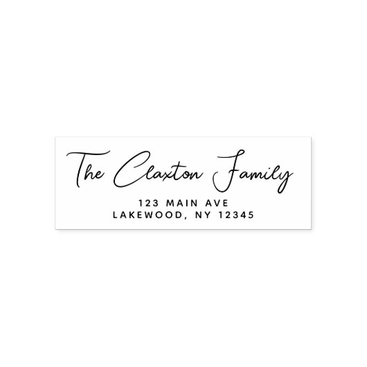 Tampon Auto-encreur Simple Modern Script Family Adresse de retour (Design)