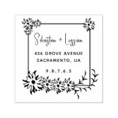 Tampon Auto-encreur Simple moderne couronne mariée Couple (Design)