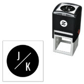 Tampon Auto-encreur Simple moderne initial auto-encre cercle noir (En situation)