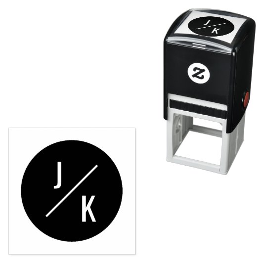Tampon Auto-encreur Simple moderne initial auto-encre cercle noir (En situation)