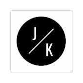 Tampon Auto-encreur Simple moderne initial auto-encre cercle noir (Design)