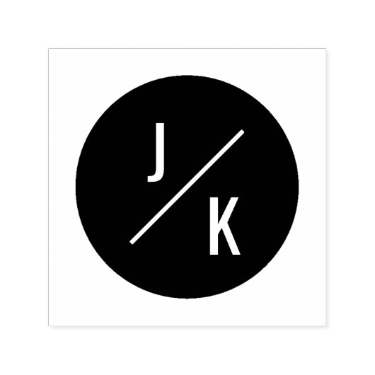 Tampon Auto-encreur Simple moderne initial auto-encre cercle noir (Design)