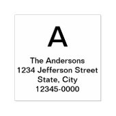 Tampon Auto-encreur Simple Monogram Family Name Return Address (Design)