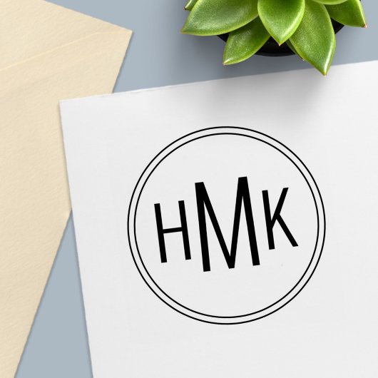 Tampon Auto-encreur Simple Monogramme Propre 3 Initiales