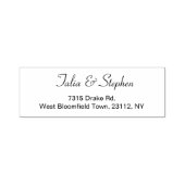 Tampon Auto-encreur Simple noir blanc élégant script retour mariage (Design)