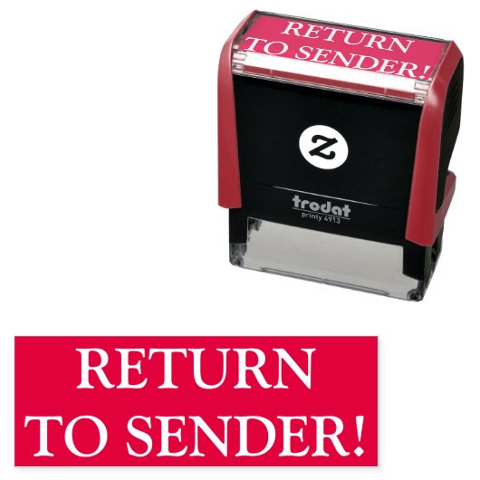 Tampon Auto-encreur Simple "RETOUR À SENDER !" Timbre en caoutchouc (En situation)