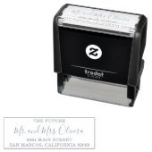 Tampon Auto-encreur Simple Script Elegant Mariage Adresse de retour (En situation)