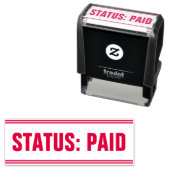 Tampon Auto-encreur Simple "STATUT : PAYÉ" Timbre en caoutchouc (En situation)