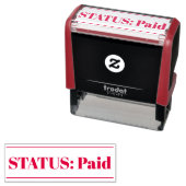 Tampon Auto-encreur Simple "STATUT : Payé" Timbre en caoutchouc (En situation)