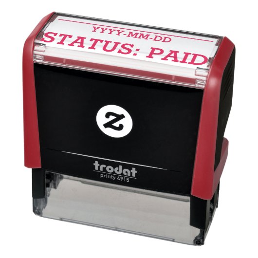 Tampon Auto-encreur Simple "STATUT : PAYÉ" Timbre en caoutchouc (Produit)