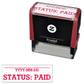 Tampon Auto-encreur Simple "STATUT : PAYÉ" Timbre en caoutchouc (En situation)