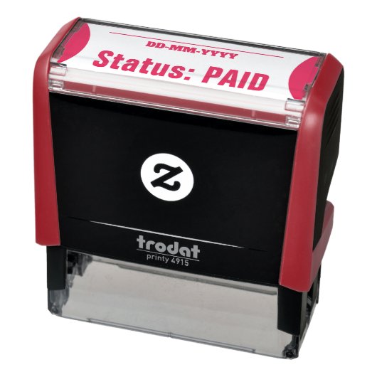 Tampon Auto-encreur Simple "Statut : PAYÉ" Timbre en caoutchouc (Produit)