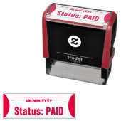 Tampon Auto-encreur Simple "Statut : PAYÉ" Timbre en caoutchouc (En situation)