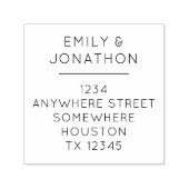 Tampon Auto-encreur Simple Typographie Nom de retour Adresse Carré (Design)