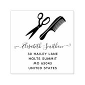 Tampon Auto-encreur Simples ciseaux Coiffeur professionnel (Design)