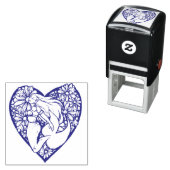 Tampon Auto-encreur Sirène au coeur (En situation)