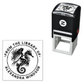 Tampon Auto-encreur Sirène Torride à Cheval sur un Hippocampe Nom du L (En situation)