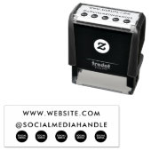 Tampon Auto-encreur Site Web Médias sociaux Icônes Entreprise Promotio (En situation)