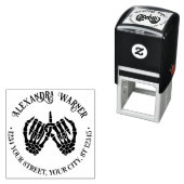 Tampon Auto-encreur Skeleton Hands Pinky Sweer #2 Nom Adresse de retou (En situation)