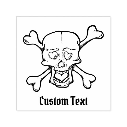 Tampon Auto-encreur Skull with Hearts (Design)