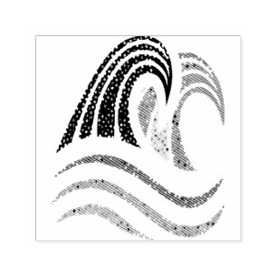 Tampon Auto-encreur Small Colorful Waves Patterns