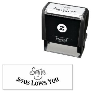 Tampon Auto-encreur Smile Jesus Loves You Christian 