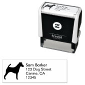 Tampon Auto-encreur Smooth Fox Terrier Silhouette Adresse de retour (En situation)