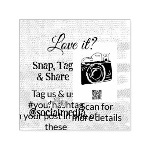 Tampon Auto-encreur snap tag partager media caméra ajouter socials ado