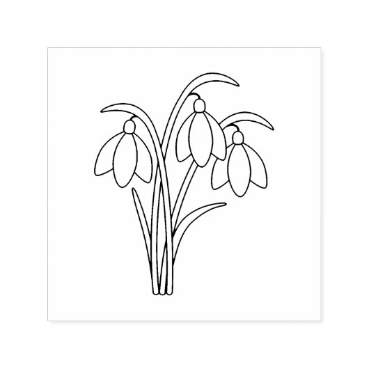 Tampon Auto-encreur Snowdrops - Fleurs de printemps Couleur moi (Design)