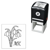 Tampon Auto-encreur Snowdrops Spring Flowers Monogram Initials (En situation)