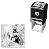 Tampon Auto-encreur Snowman à temps ! Steampunk Snowman (En situation)