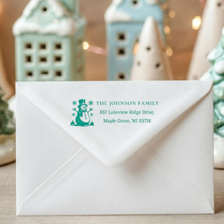 Tampon Auto-encreur [Snowman Stamp] Custom Christmas Winter Address 