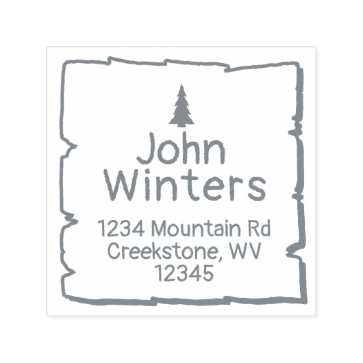 Tampon Auto-encreur Solitaire Woolland Pine Tree Adresse de retour (Design)