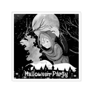 Tampon Auto-encreur Sorcière effrayante & Maison hantée Halloween🌙