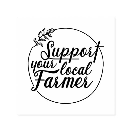 Tampon Auto-encreur Soutenez votre thème de marché agricole local (Design)