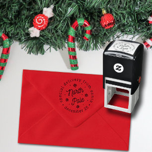 Tampon Auto-encreur Special Delivery From Santa North Pole Christmas