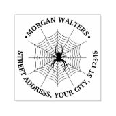 Tampon Auto-encreur SpiderWeb et Spider Silhouette #2 Nom Adresse (Design)