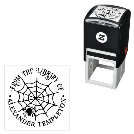 Tampon Auto-encreur SpiderWeb & Spider Silhouette de la bibliothèque d (En situation)