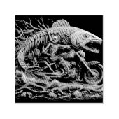 Tampon Auto-encreur squelette a roulé son vélo à hélico sur la piste (Design)