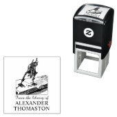 Tampon Auto-encreur Squelette sur les tilts Marcher sur le livre Nom d (En situation)