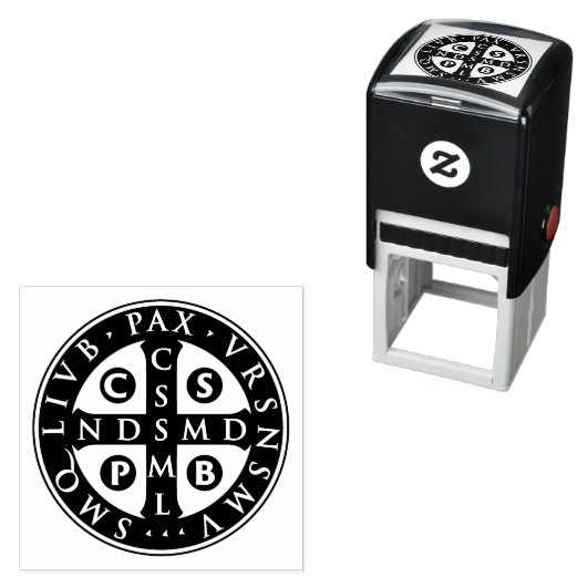 Tampon Auto-encreur St. Benedict Medal Design (En situation)