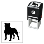 Tampon Auto-encreur Staffordshire Bull Terrier Staffy Chien Silhouette (En situation)
