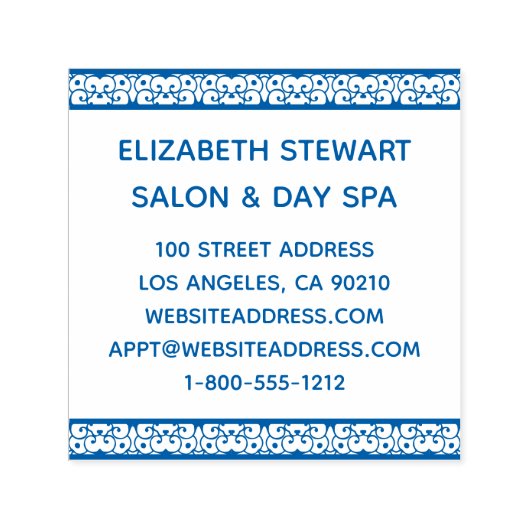 Tampon Auto-encreur Stamp Lace Filigree Salon d'affaires auto-encastré (Design)