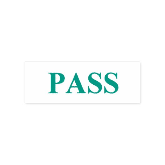 TAMPON AUTO-ENCREUR  STAMP. TEXTE VERT, ARRIÈRE NOIRE. 'PASS' (Design)