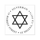 Tampon Auto-encreur Star of David Round Adresse de retour (Design)