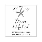 Tampon Auto-encreur Starfish Nautique ENREGISTRER LA DATE Calligraphie (Design)