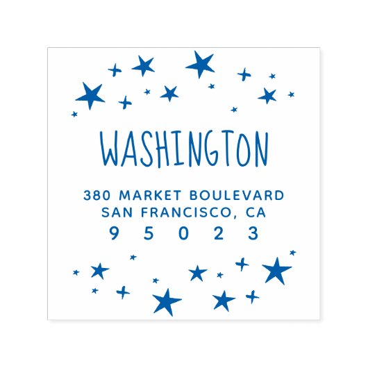 Tampon Auto-encreur Stars Confetti Nom et adresse de retour manuscrits (Design)