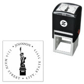 Tampon Auto-encreur Statue de la Liberté Étiquette de retour (En situation)