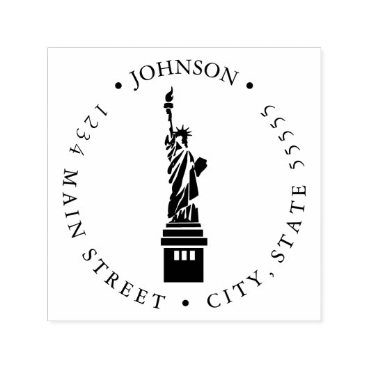 Tampon Auto-encreur Statue de la Liberté Étiquette de retour (Design)