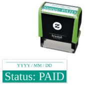 Tampon Auto-encreur "Statut : PAYÉ" Timbre en caoutchouc (En situation)